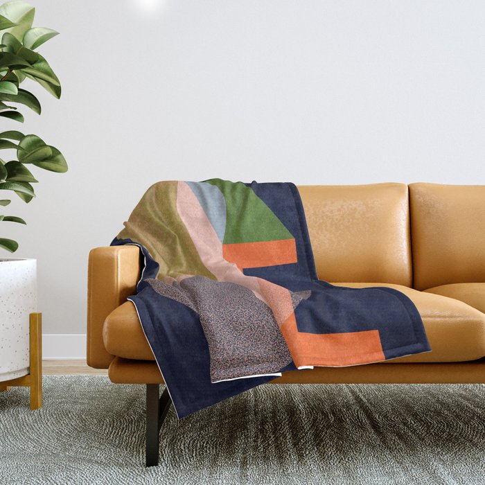 Colorful Abstract shapes -02 Throw Blanket Gallery Image 1