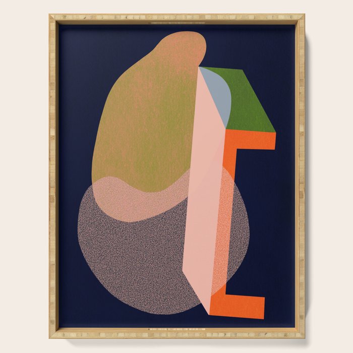 Colorful Abstract shapes -02 Serving Tray Gallery Image 1
