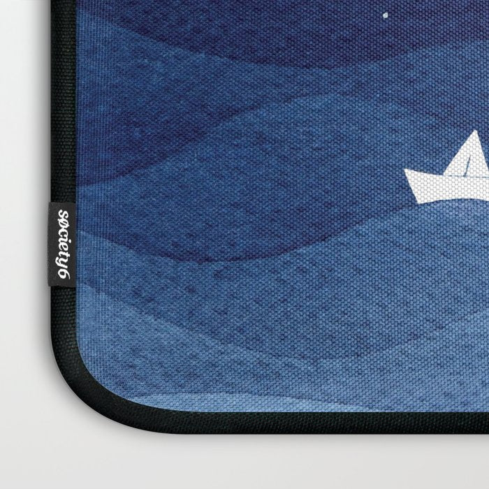 blue ocean waves, sailboat ocean stars Laptop Sleeve Gallery Image 3