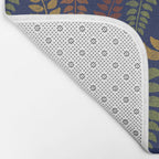 Leaf Fronds in Fall Colors on Navy Blue Bath Mat Gallery Image 2