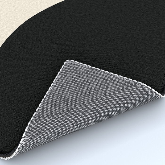 Nami Wave Sun Moon Minimalist Abstract Pattern in Black and Almond Cream Rug Gallery Image 4