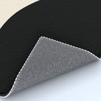 Nami Wave Sun Moon Minimalist Abstract Pattern in Black and Almond Cream Rug Gallery Image 4