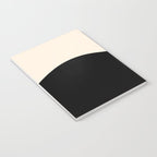 Nami Wave Sun Moon Minimalist Abstract Pattern in Black and Almond Cream Notebook Gallery Image 3