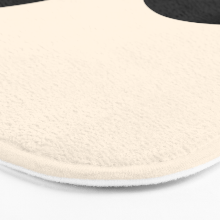 Nami Wave Sun Moon Minimalist Abstract Pattern in Black and Almond Cream Bath Mat Gallery Image 3