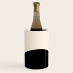 Nami Wave Sun Moon Minimalist Abstract Pattern in Black and Almond Cream Wine Chiller Gallery Image 2
