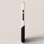 Nami Wave Sun Moon Minimalist Abstract Pattern in Black and Almond Cream iPhone Case Gallery Image 2
