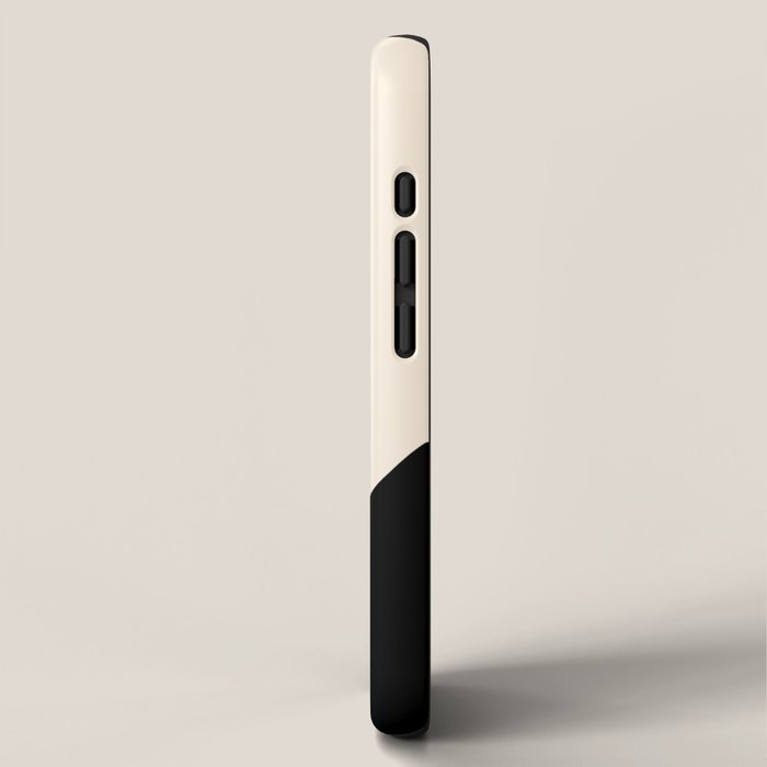 Nami Wave Sun Moon Minimalist Abstract Pattern in Black and Almond Cream iPhone Case Gallery Image 2