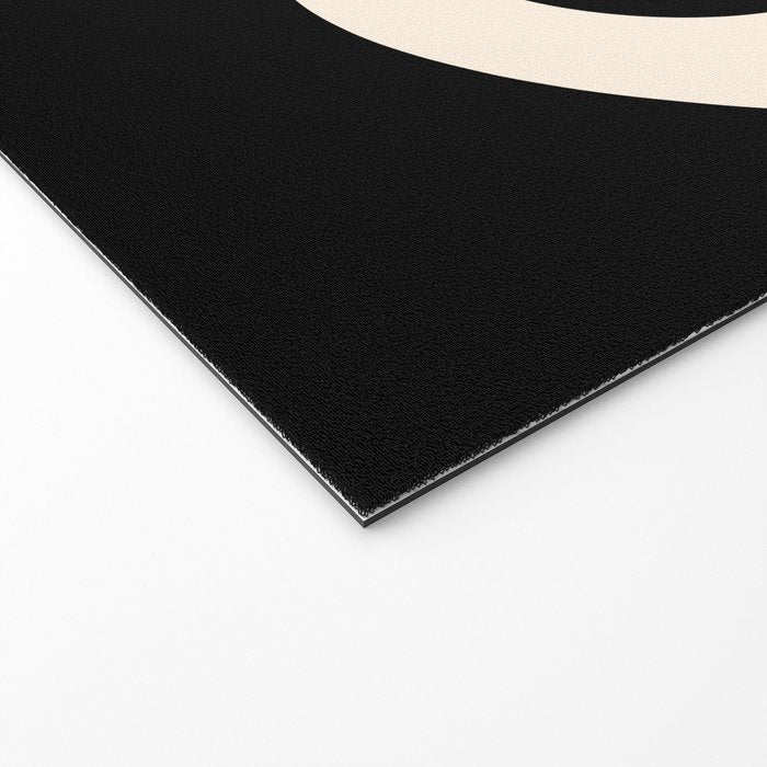 Nami Wave Sun Moon Minimalist Abstract Pattern in Black and Almond Cream Welcome Mat Gallery Image 2