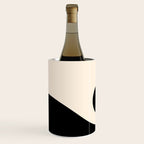 Nami Wave Sun Moon Minimalist Abstract Pattern in Black and Almond Cream Wine Chiller Gallery Image 1