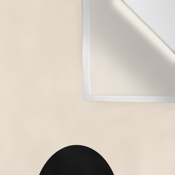 Nami Wave Sun Moon Minimalist Abstract Pattern in Black and Almond Cream Wall Tapestry Gallery Image 3