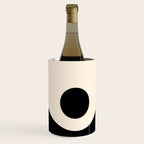 Nami Wave Sun Moon Minimalist Abstract Pattern in Black and Almond Cream Wine Chiller Gallery Image 3