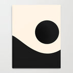 Nami Wave Sun Moon Minimalist Abstract Pattern in Black and Almond Cream Notebook Gallery Image 4
