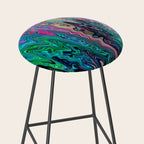 Radiant Resonance Colorful Psychedelic Distorted Paint Stool Gallery Image 2
