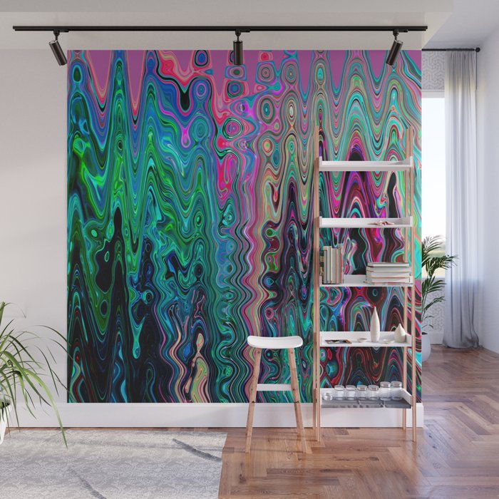 Radiant Resonance Colorful Psychedelic Distorted Paint Wall Mural Gallery Image 1