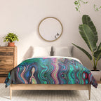 Radiant Resonance Colorful Psychedelic Distorted Paint Comforter Gallery Image 3