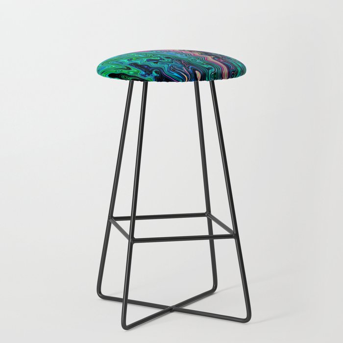 Radiant Resonance Colorful Psychedelic Distorted Paint Stool Gallery Image 1