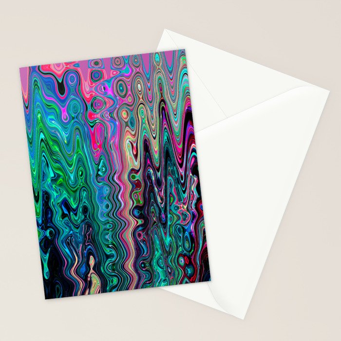 Radiant Resonance Colorful Psychedelic Distorted Paint Stationery Card Gallery Image 2