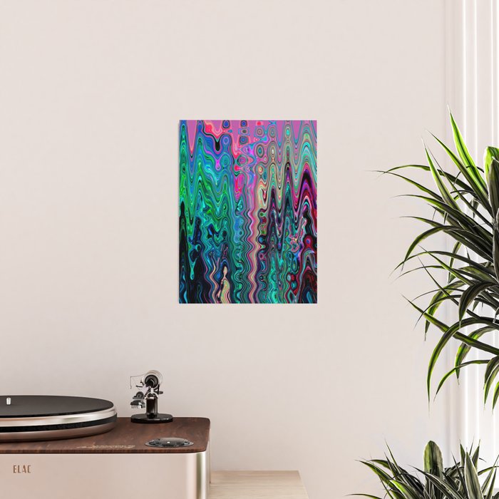 Radiant Resonance Colorful Psychedelic Distorted Paint Poster Gallery Image 2