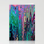 Radiant Resonance Colorful Psychedelic Distorted Paint Stationery Card Gallery Image 2