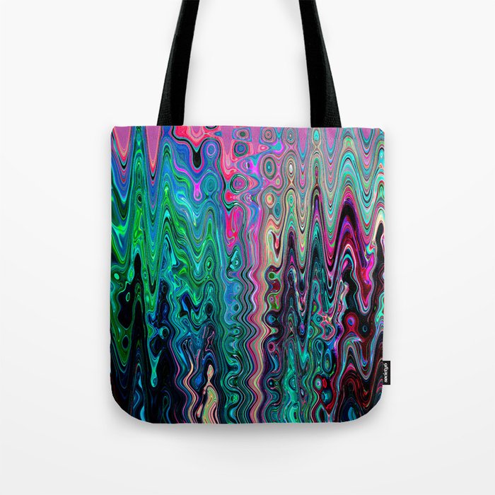 Radiant Resonance Colorful Psychedelic Distorted Paint Tote Bag Gallery Image 1