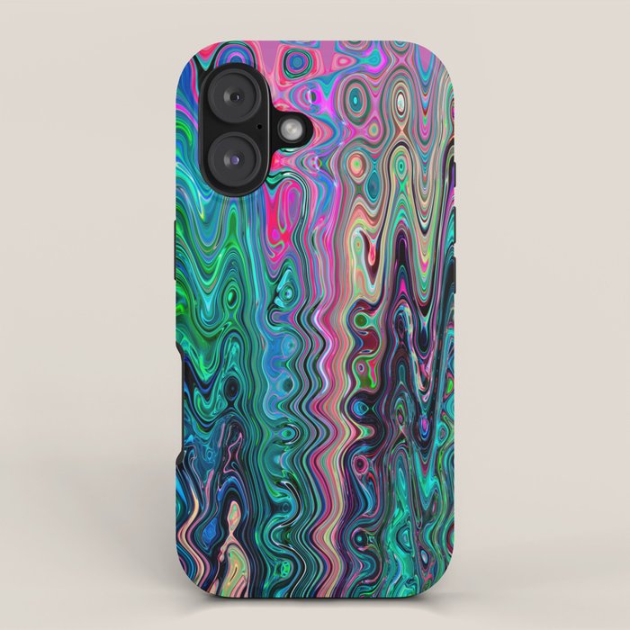 Radiant Resonance Colorful Psychedelic Distorted Paint iPhone Case Gallery Image 1