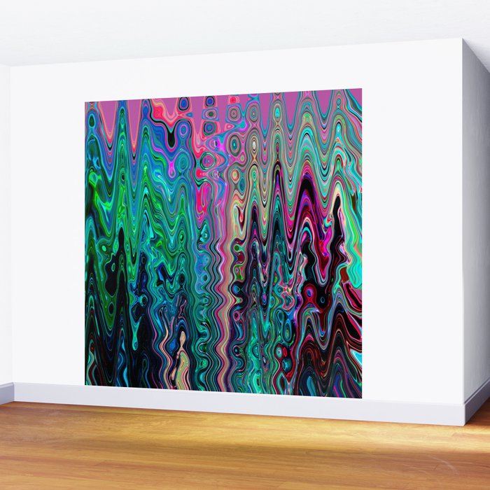 Radiant Resonance Colorful Psychedelic Distorted Paint Wall Mural Gallery Image 2