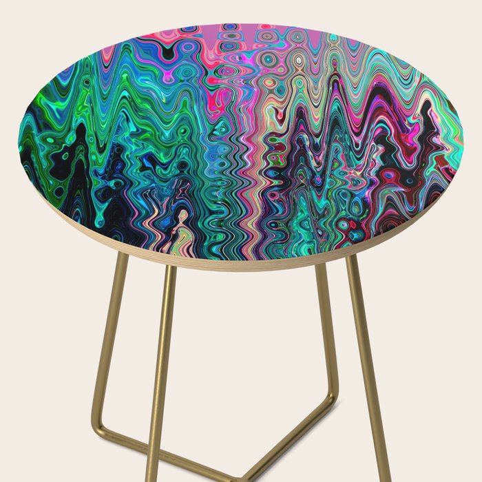 Radiant Resonance Colorful Psychedelic Distorted Paint Side Table Gallery Image 2