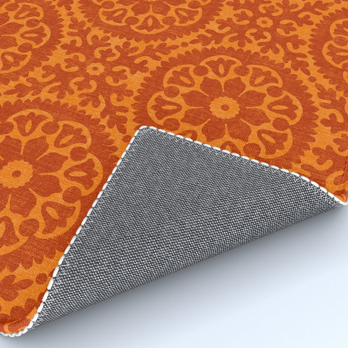 Folk Art Mandala - orange and red Rug Gallery Image 4