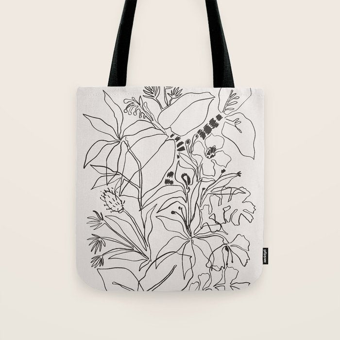 Charcoal Tropics Tote Bag Gallery Image 1