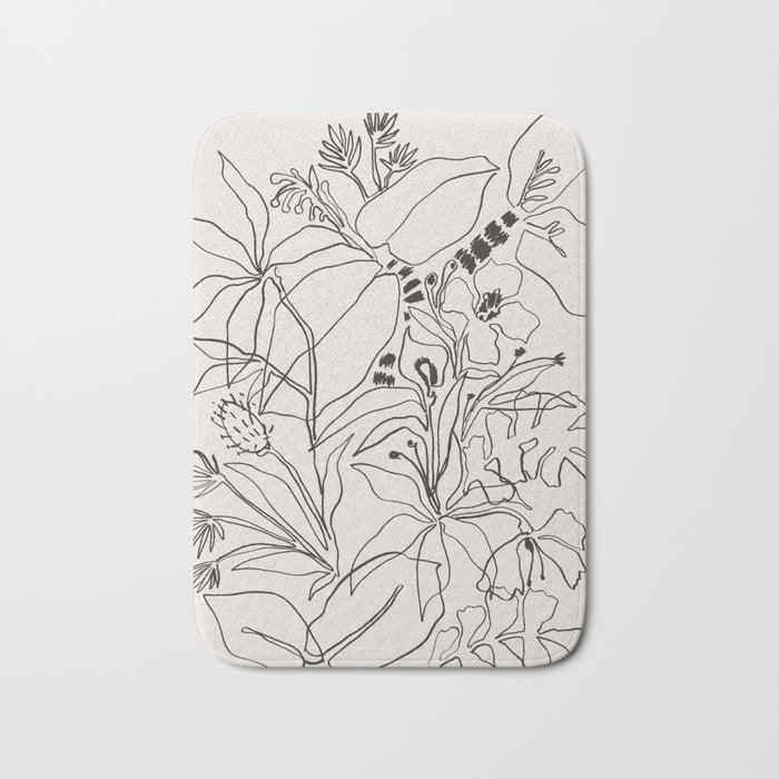Charcoal Tropics Bath Mat Gallery Image 1
