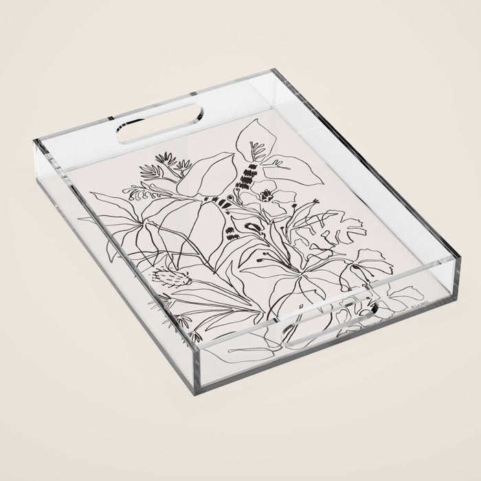Charcoal Tropics Acrylic Tray Gallery Image 1