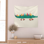 Crocodile on Roller Skates Wall Tapestry Gallery Image 2
