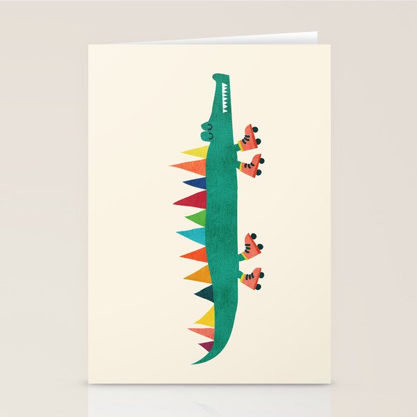 Crocodile on Roller Skates Stationery Card Gallery Image 2