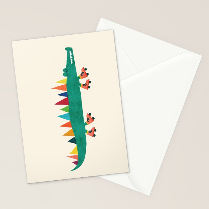 Crocodile on Roller Skates Stationery Card Gallery Image 2
