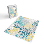 Garden Florals, Yellow, Teal, Gray Jigsaw Puzzle Gallery Image 2
