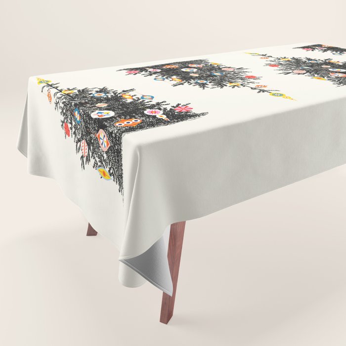 Retro Decorated Christmas Tree Tablecloth Gallery Image 1