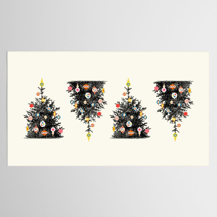 Retro Decorated Christmas Tree Tablecloth Gallery Image 2