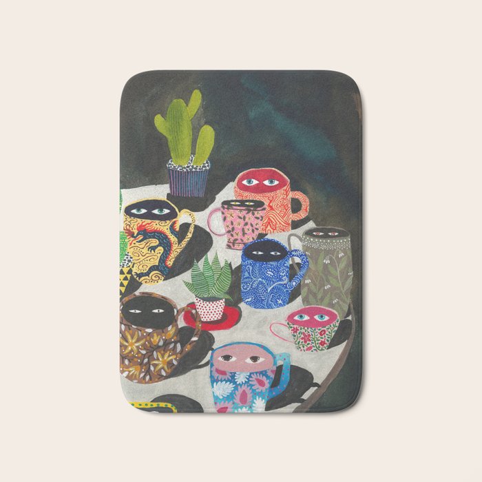 Suspicious mugs Bath Mat Gallery Image 1