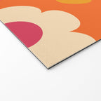 Such Cute Flowers Retro Floral Pattern in 60s 70s Pink Orange Mustard Cream Welcome Mat Gallery Image 2