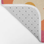 Such Cute Flowers Retro Floral Pattern in 60s 70s Pink Orange Mustard Cream Bath Mat Gallery Image 2