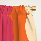 Such Cute Flowers Retro Floral Pattern in 60s 70s Pink Orange Mustard Cream Window Curtain Gallery Image 2