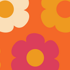 Such Cute Flowers Retro Floral Pattern in 60s 70s Pink Orange Mustard Cream Coffee Mug Gallery Image 2