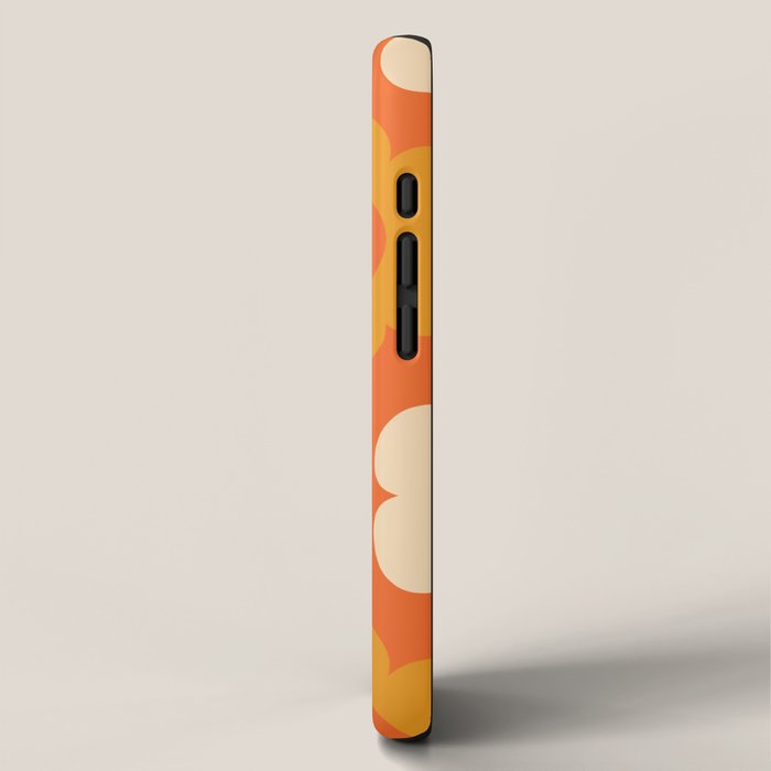Such Cute Flowers Retro Floral Pattern in 60s 70s Pink Orange Mustard Cream iPhone Case Gallery Image 2