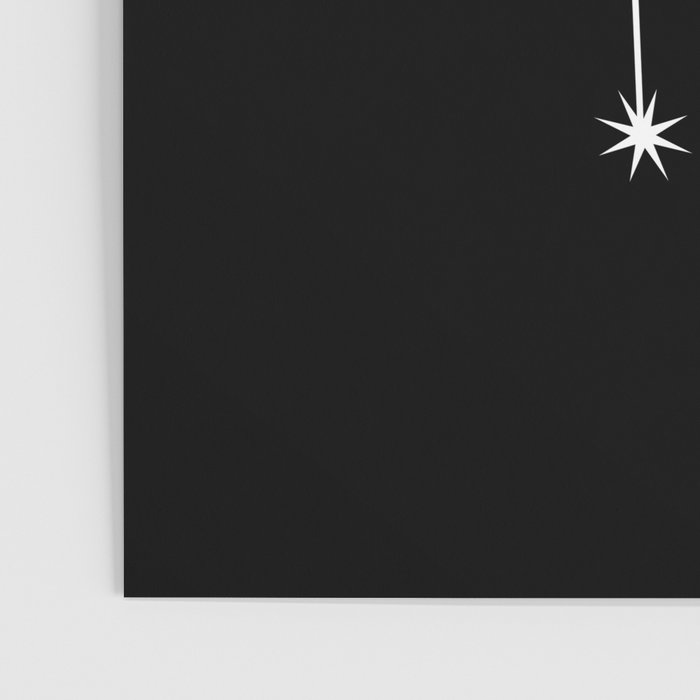 Gemini Zodiac Star Constellation Line Art Black Poster Gallery Image 3