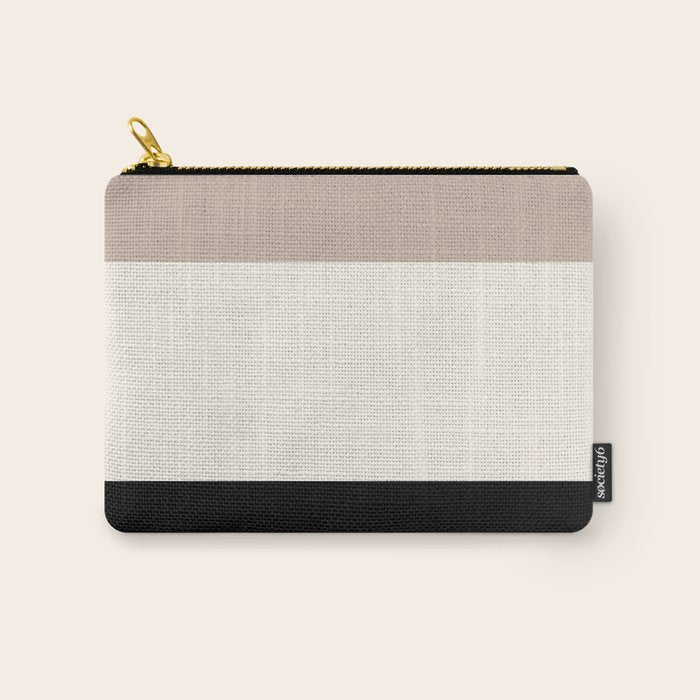 black tan cream bold stripes Carry All Pouch Gallery Image 1