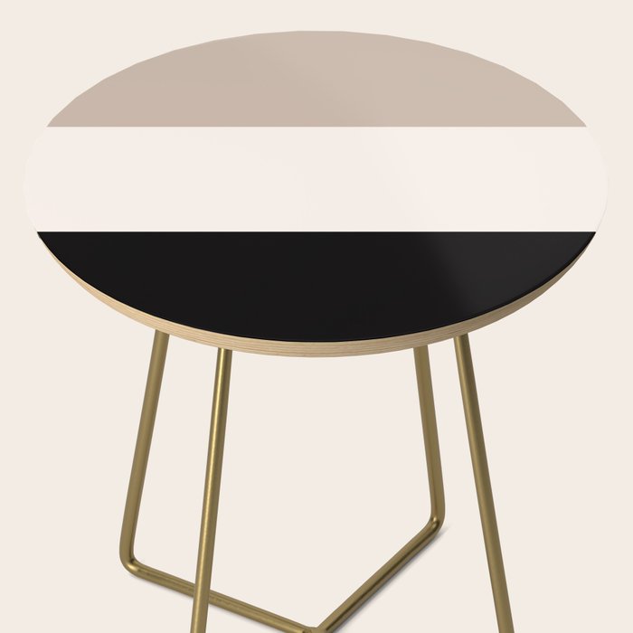 black tan cream bold stripes Side Table Gallery Image 2