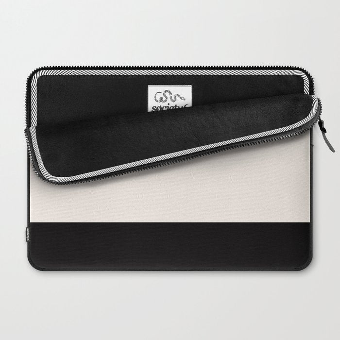 black tan cream bold stripes Laptop Sleeve Gallery Image 2