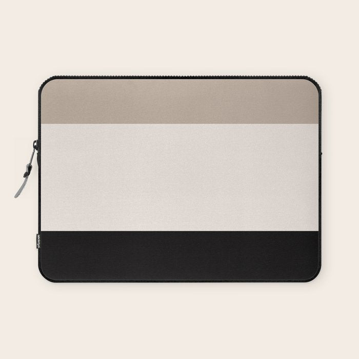 black tan cream bold stripes Laptop Sleeve Gallery Image 1