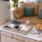 black tan cream bold stripes Serving Tray Gallery Image 2