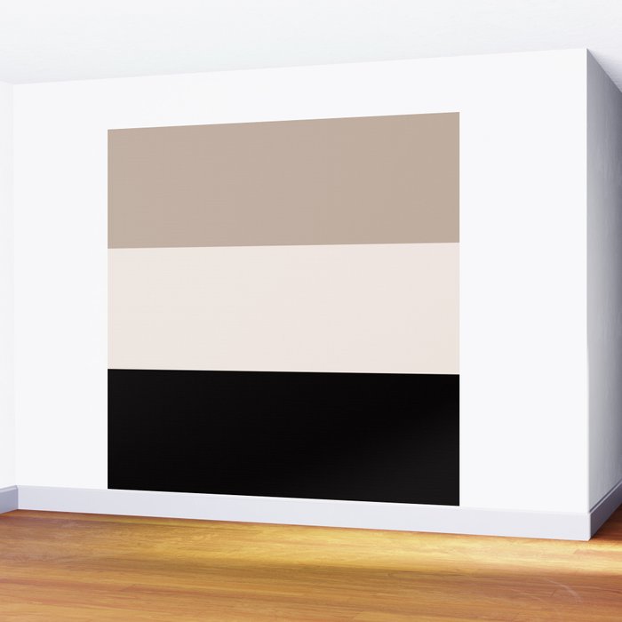 black tan cream bold stripes Wall Mural Gallery Image 2